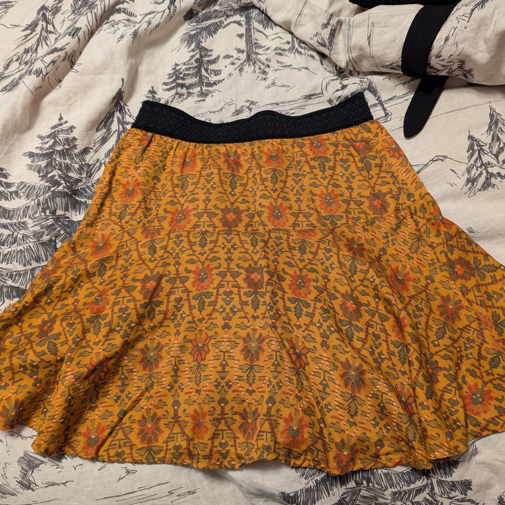 Floral Orange Skirt